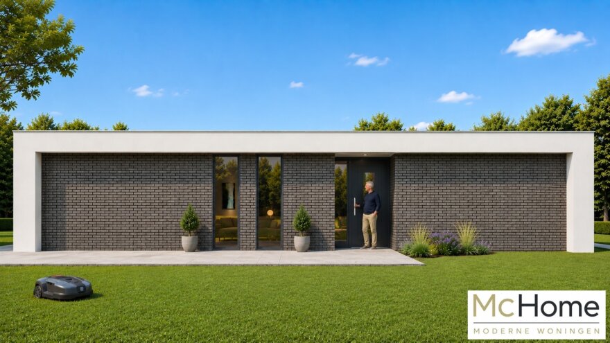 Moderne gelijkvloerse woning B-42 met plat dak en groot terras