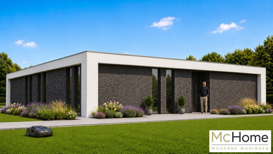 Moderne gelijkvloerse woning B-42 met plat dak en groot terras