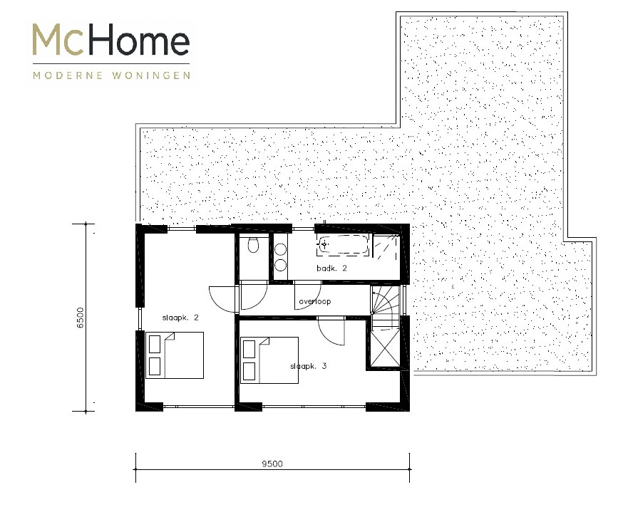 indelingen en plattegronden van een moderne woningtype M-392