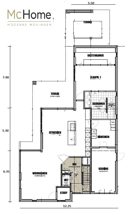 type M407 modern kubistisch levensloopbestendig buitenterrassen verdieping