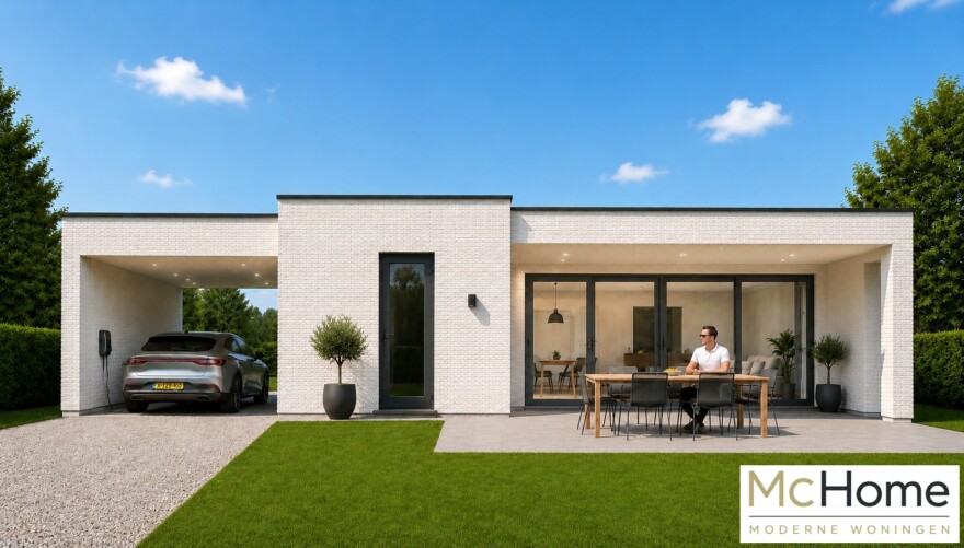 McHome.nl B184 bungalow met plat dak plattegrond indelingen nieuwbouw