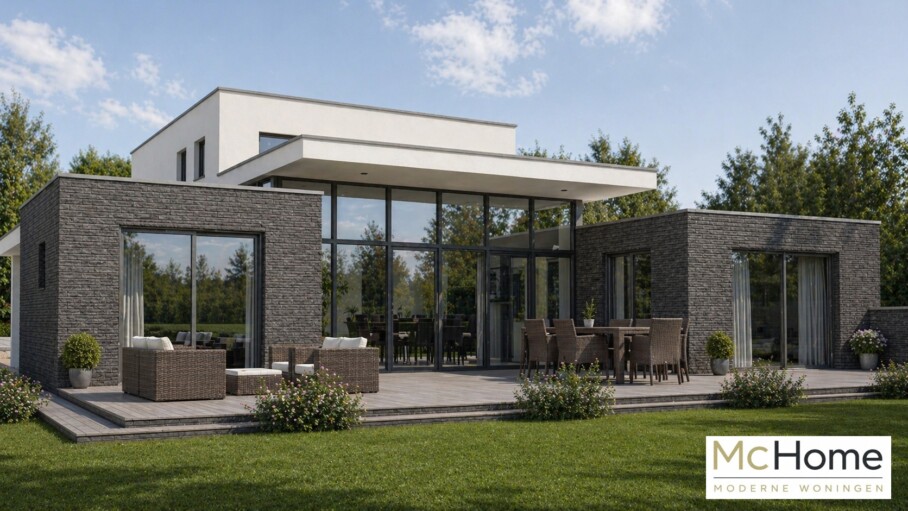 Mc-Home ontwerp M301 levensloopbestendige bungalow met gastenverdieping staalframebouw